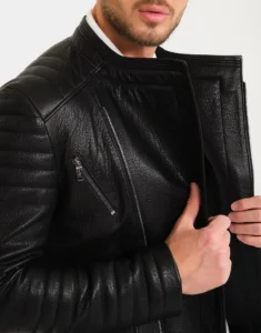 Men Black Leather Jacket by Gloss Leather