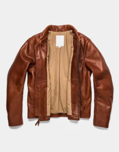 Brown Moto Leather Jacket for boys