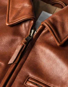 Classic Brown Leather Jacket for Male