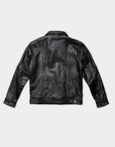 rugged coffee biker jacket for male