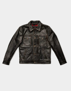 rugged coffee biker jacket