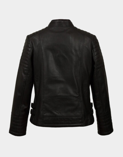 Emma black leather jackets for women