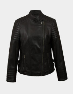 Emma female black leather jackets