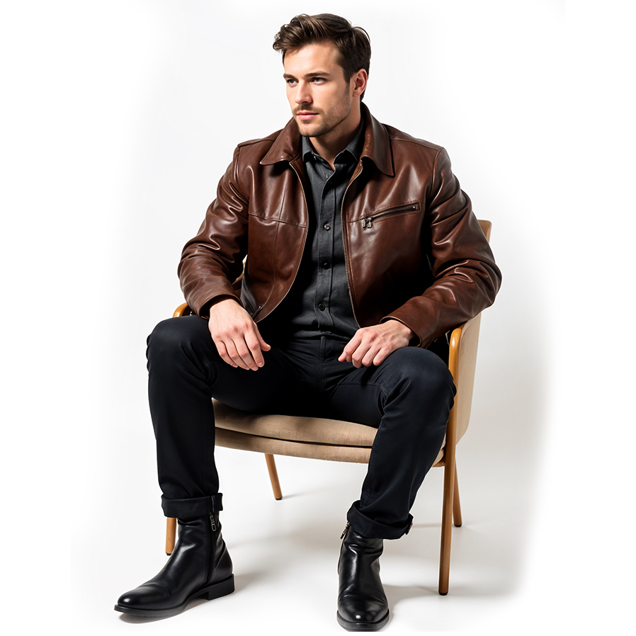 rust brown leather jackets for males