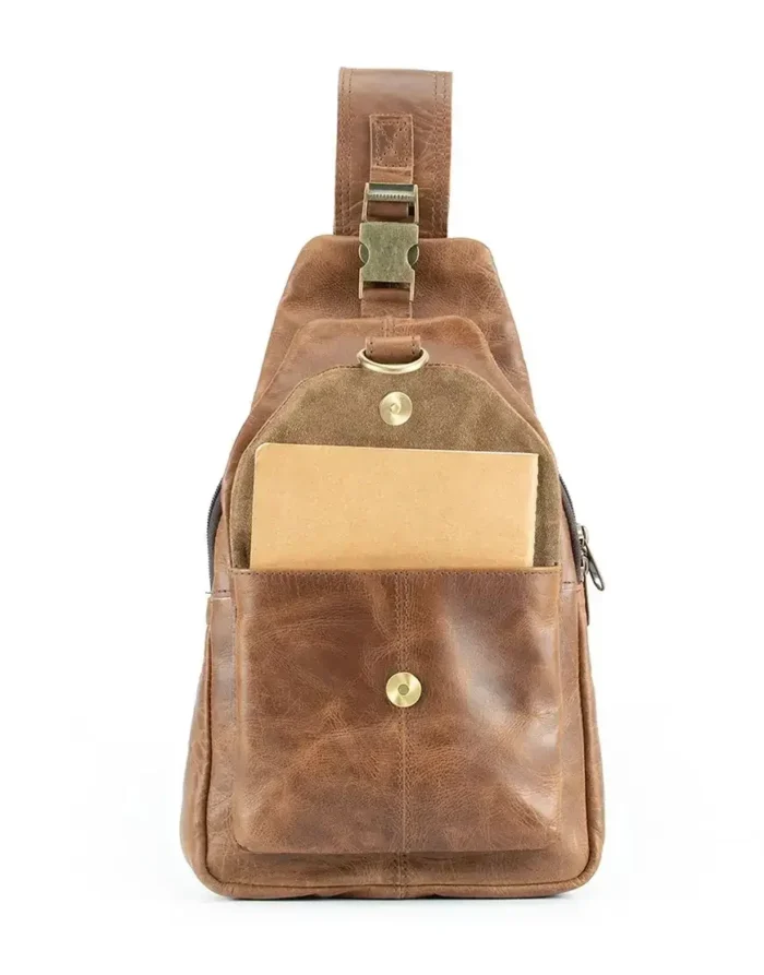 brown leather cross body bag