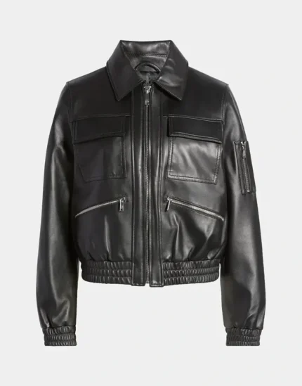 women black Leather Jacket