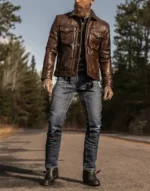 Men Brown Leather jacket