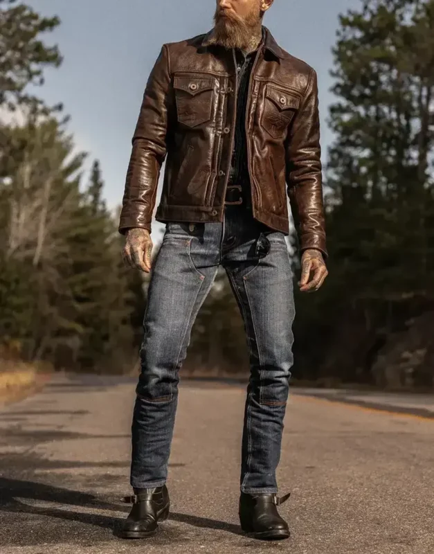 Men Brown Leather jacket