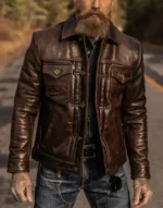 Men Brown Leather jacket