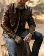 Men Brown Leather jacket