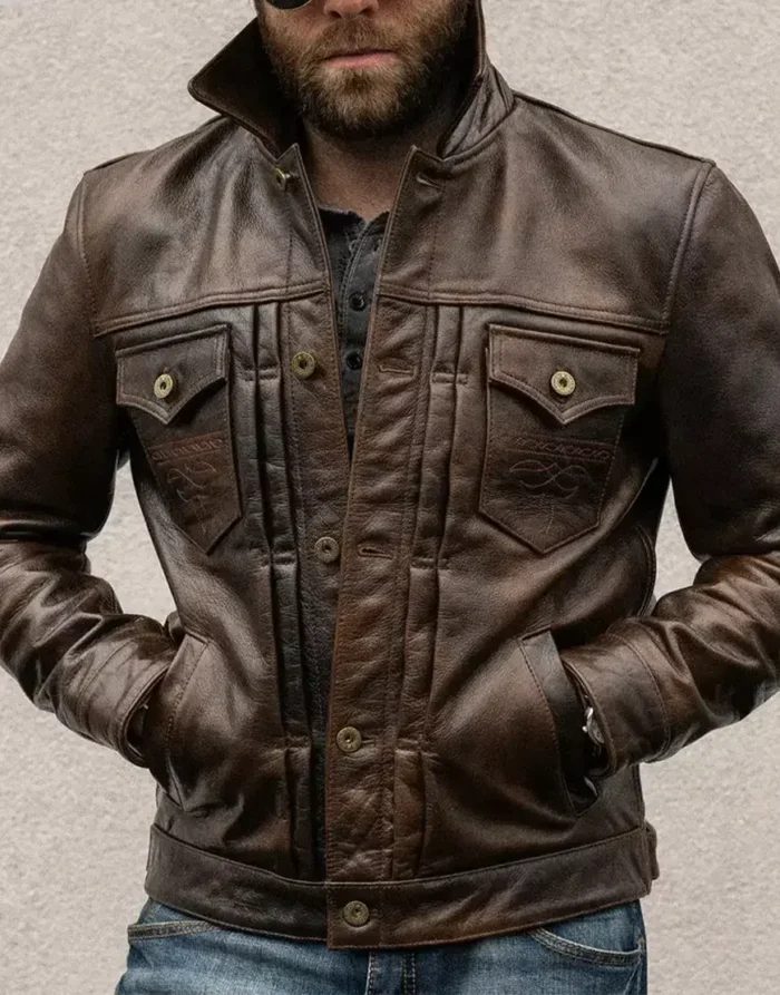 Men Brown Leather jacket
