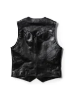 Men Black Leather Vest