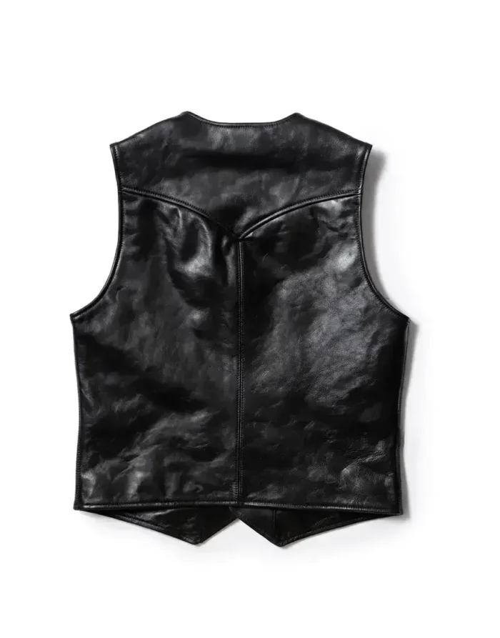 Men Black Leather Vest