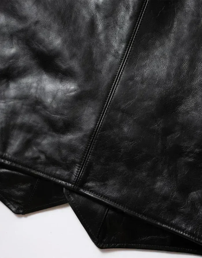 Men Black Leather Vest
