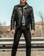 Nova Double Rider Black Leather Jacket
