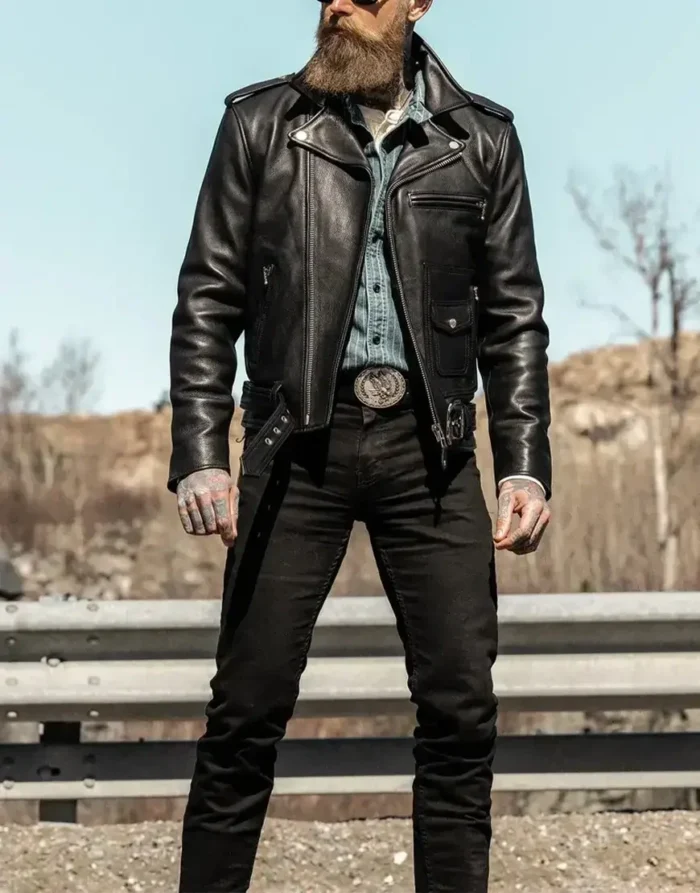 Nova Double Rider Black Leather Jacket