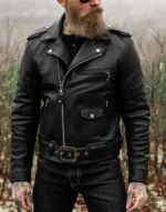 Nova Double Rider Black Leather Jacket