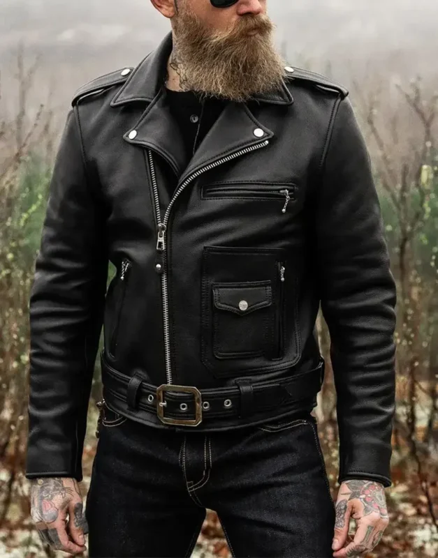 Nova Double Rider Black Leather Jacket