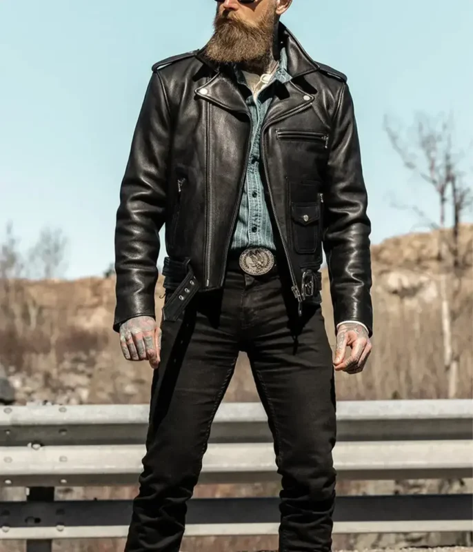 Nova Double Rider Black Leather Jacket