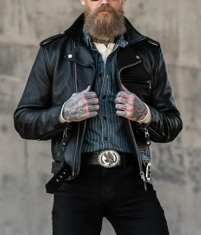 Nova Double Rider Black Leather Jacket
