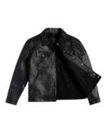 Black Roughout Lambskin Leather Jacket